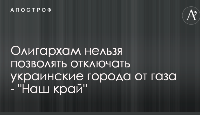 Уряд повинен не допустити відключення олігархами українських міст від газу - 