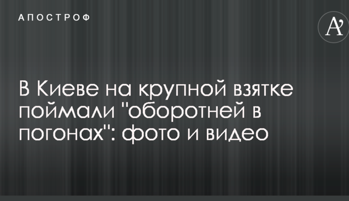 В Киеве на крупной взятке  поймали 
