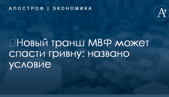 ​Новый транш МВФ может спасти гривну: названо условие