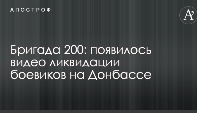 Бригада 200: з'явилося відео ліквідації бойовиків на Донбасі