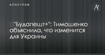 "Будапешт+": Тимошенко пояснила, що зміниться для України