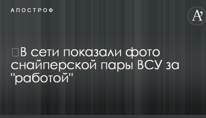 ​В сети показали фото снайперской пары ВСУ за 