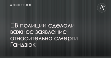 ​В полиции сделали важное заявление относительно смерти Гандзюк