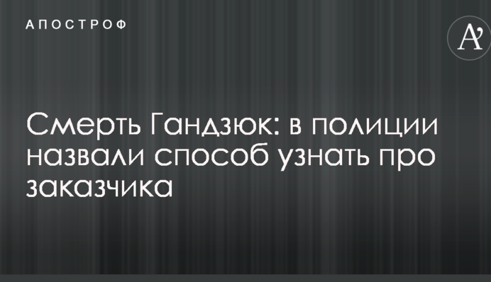 Смерть Гандзюк: в поліції назвали спосіб дізнатися про замовника
