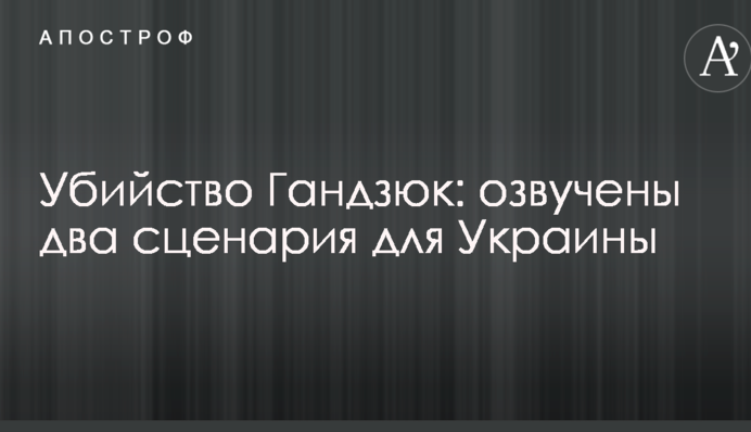 Убийство Гандзюк: озвучены два сценария для Украины