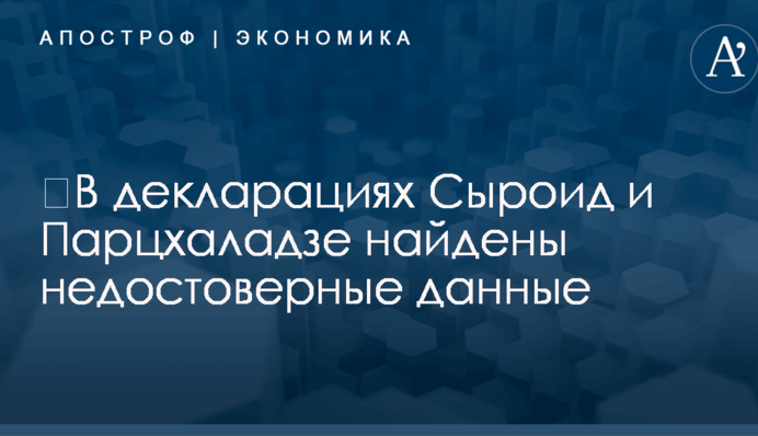 ​В декларациях Сыроид и Парцхаладзе найдены недостоверные данные