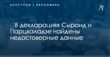 ​В декларациях Сыроид и Парцхаладзе найдены недостоверные данные