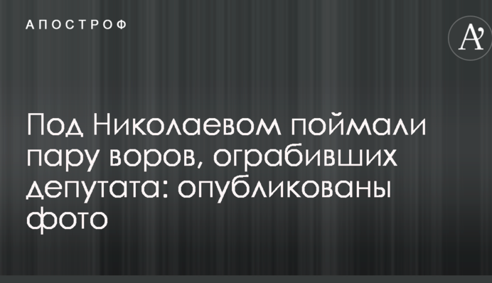 Під Миколаєвом зловили пару злодіїв, які пограбували депутата: опубліковано фото