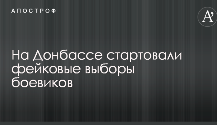 На Донбассе стартовали фейковые выборы боевиков