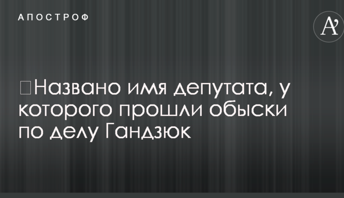 ​Названо имя депутата, у которого прошли обыски по делу Гандзюк