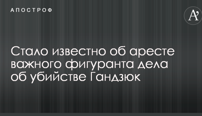 Стало известно об аресте важного фигуранта дела об убийстве Гандзюк