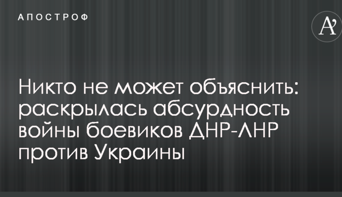 Никто не может объяснить: раскрылась абсурдность войны боевиков ДНР-ЛНР против Украины