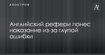 Английский рефери понес наказание из-за глупой ошибки