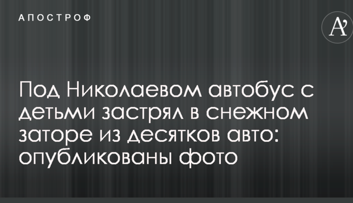 Под Николаевом автобус с детьми застрял в снежном заторе из десятков авто: опубликованы фото
