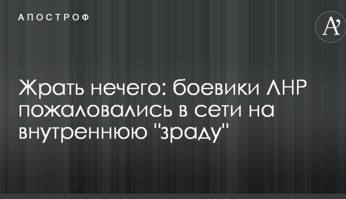 Жрать нечего: боевики ЛНР пожаловались в сети на внутреннюю 