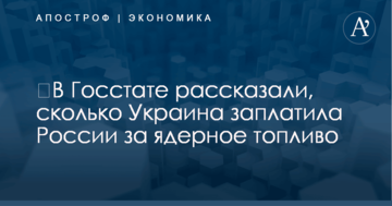 ​В Госстате рассказали, сколько Украина заплатила России за ядерное топливо