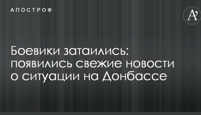 Бойовики зачаїлися: з'явилися свіжі новини про ситуацію на Донбасі