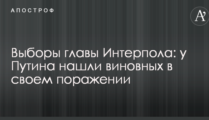 Выборы главы Интерпола: у Путина нашли виновных в своем поражении