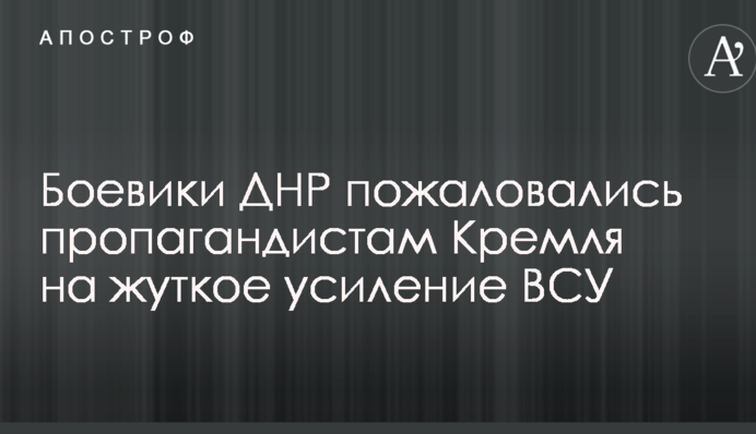 Бойовики ДНР поскаржилися пропагандистам Кремля на страшне посилення ЗСУ
