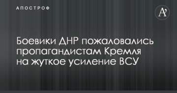 Бойовики ДНР поскаржилися пропагандистам Кремля на страшне посилення ЗСУ