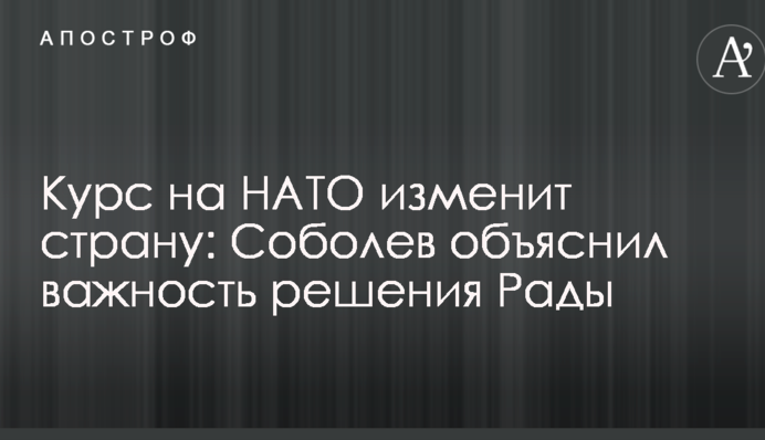 Курс на НАТО изменит страну: Соболев объяснил важность решения Рады