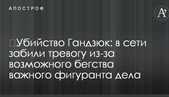 ​Убийство Гандзюк: в сети забили тревогу из-за возможного бегства важного фигуранта дела