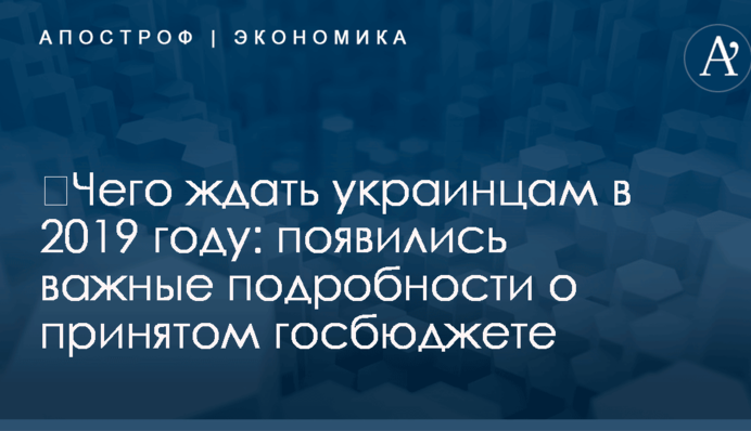 ​Чего ждать украинцам в 2019 году: появились важные подробности о принятом госбюджете