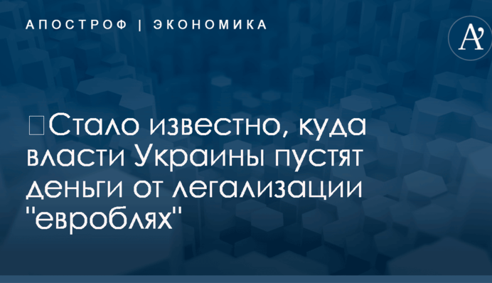 ​Стало известно, куда власти Украины пустят деньги от легализации 