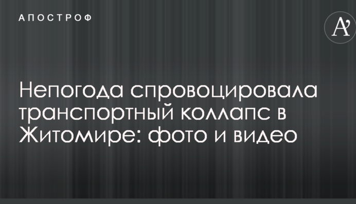 Негода спровокувала транспортний колапс у Житомирі: опубліковані фото