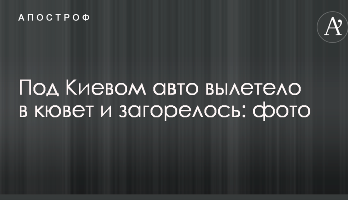 Под Киевом авто вылетело в кювет и загорелось: фото