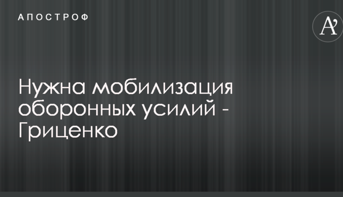 Потрібна мобілізація оборонних зусиль - Гриценко