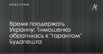 Час підтримати Україну: Тимошенко звернулася до "гарантів" Будапешта
