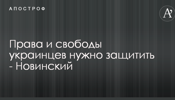 Права и свободы украинцев нужно защитить - Новинский