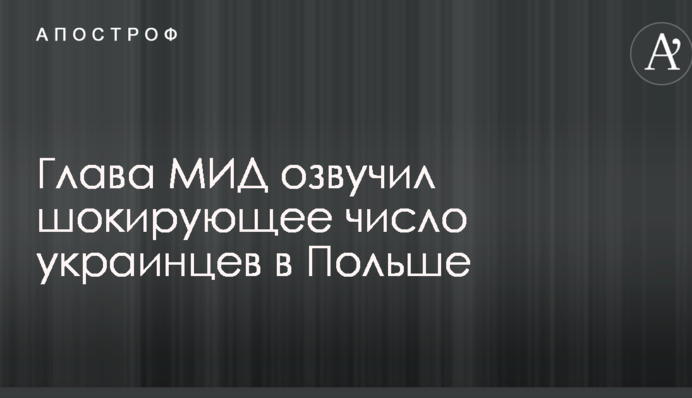 Глава МИД озвучил шокирующее число украинцев в Польше