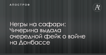 Негри на сафарі: Чичеріна видала черговий фейк про війну на Донбасі