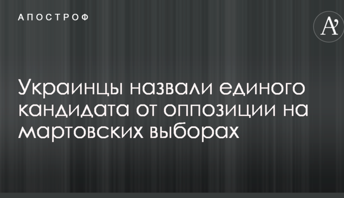 Украинцы назвали единого кандидата от оппозиции на мартовских выборах