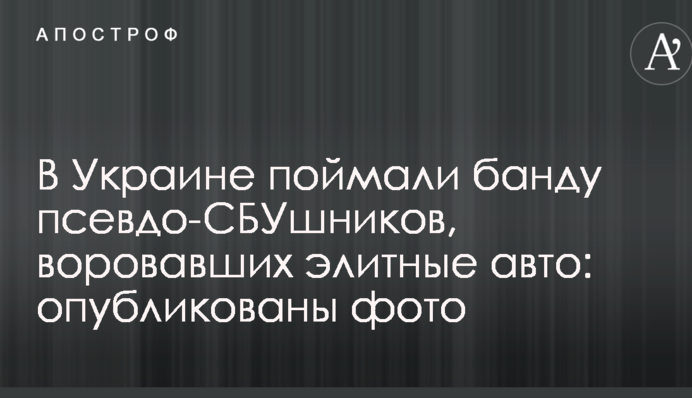 В Украине поймали банду псевдо-СБУшников, воровавших элитные авто: опубликованы фото