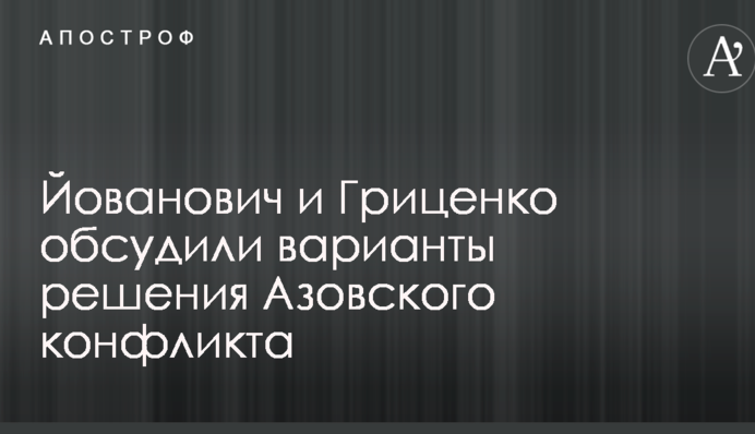 Йованович и Гриценко обсудили варианты решения Азовского конфликта