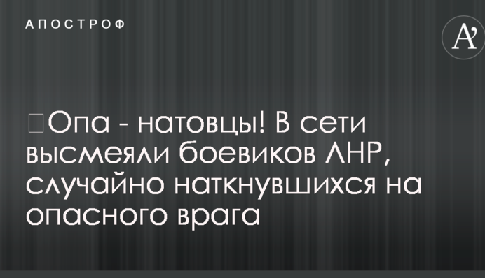 ​Опа - натовцы! В сети высмеяли боевиков ЛНР, случайно наткнувшихся на опасного врага