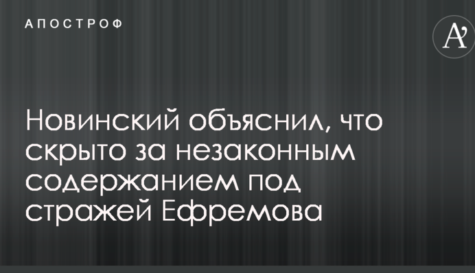 Новинський пояснив, що приховано за незаконним утриманням під вартою Єфремова