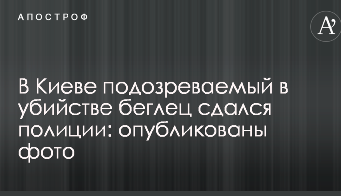 В Киеве подозреваемый в убийстве беглец сдался полиции: опубликованы фото