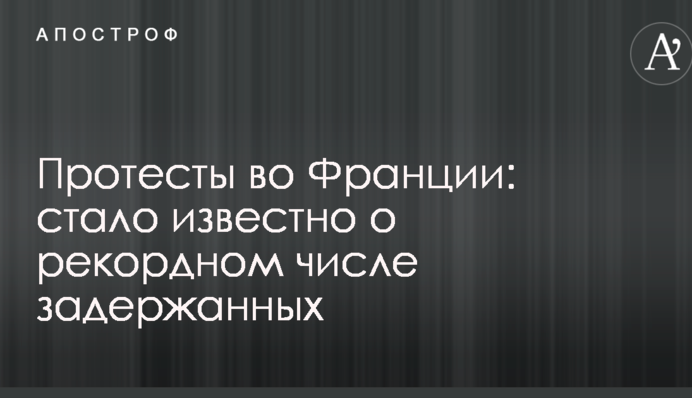 Протесты во Франции: стало известно о рекордном числе задержанных