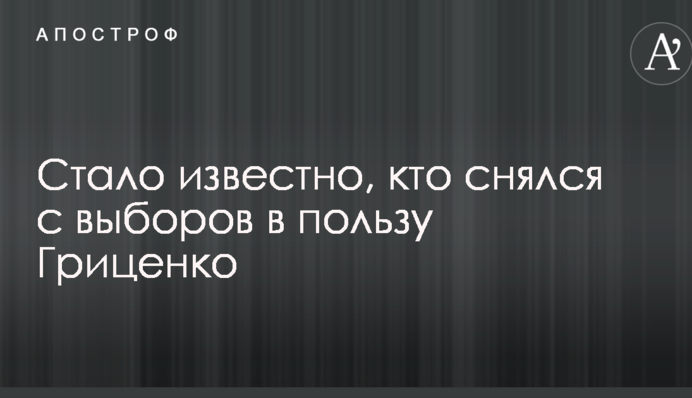 Стало відомо, хто знявся з виборів на користь Гриценко