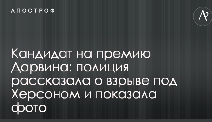 Кандидат на премію Дарвіна: поліція розповіла про вибух під Херсоном і показала фото