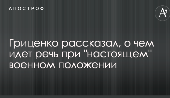 Гриценко рассказал, о чем идет речь при 