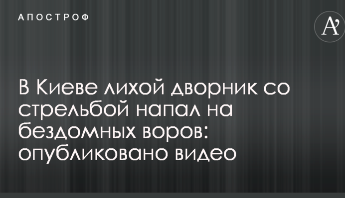 В Киеве лихой дворник со стрельбой напал на бездомных воров: опубликовано видео