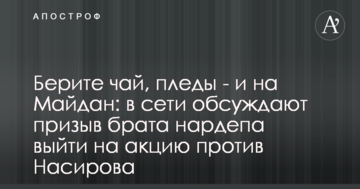 Берите чай, пледы - и на Майдан: в сети обсуждают призыв брата нардепа выйти на акцию против Насирова