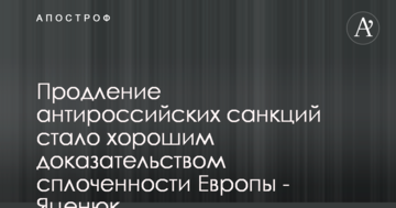 Продовження антиросійських санкцій стало доказом згуртованості Європи - Яценюк