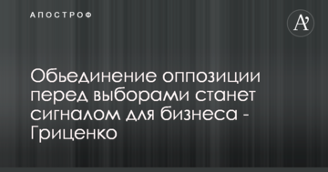 Об'єднання опозиції перед виборами стане сигналом для бізнесу - Гриценко