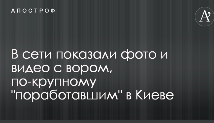 У мережі показали фото і відео зі злодієм, який по-крупному 